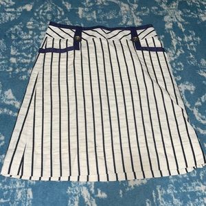 Tory Burch nautical pinstripe lined pocket cotton skirt